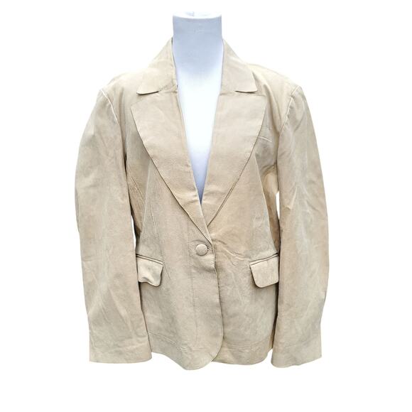 Pamela McCoy Tan Biege Suede Jacket Coat Blazer Sz 1X - Picture 1 of 16